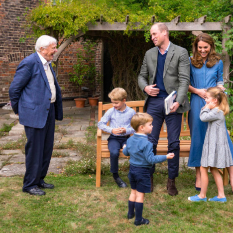 Sir David Attenborough talking with Pince William